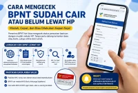 ilustrasi cara cek BPNT melalui HP hasil dari AI