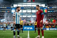 Ilustrasi Lionel Messi Vs Cristiano Ronaldo di Final Piala Dunia (Dok: Ai)
