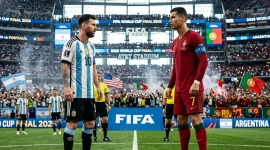 Ilustrasi Lionel Messi Vs Cristiano Ronaldo di Final Piala Dunia (Dok: Ai)