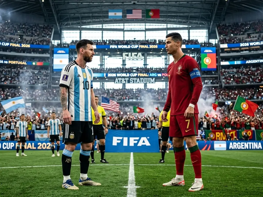 Ilustrasi Lionel Messi Vs Cristiano Ronaldo di Final Piala Dunia (Dok: Ai)