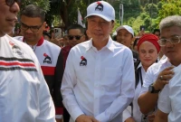 Presiden ketujuh Joko Widodo (tengah) tiba untuk menghadiri Rakorda DPD Partai Solidaritas Indonesia (PSI) di kota Bandar Lampung, Lampung (Dok: Istimewa)