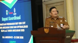 Sekda Kabupaten Malang Budiar dalam rapat koordinasi di Ruang Anusopati Kabupaten Malang (Dok: Istimewa)