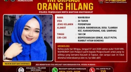 Poster informasi orang hilang atas nama Mahbubah yang diterbitkan Polres Pamekasan. (Dok. Humas Polres Pamekasan)