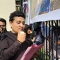Massa PPAML Madina Saat Menggelar Aksi Demonstrasi di Mapolda Sumut. (Dok: Istimewa)