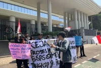 KOPMA Jatim Saat Menggelar Aksi Demo Didepan Gedung Kejagung (Dok: Istimewa)