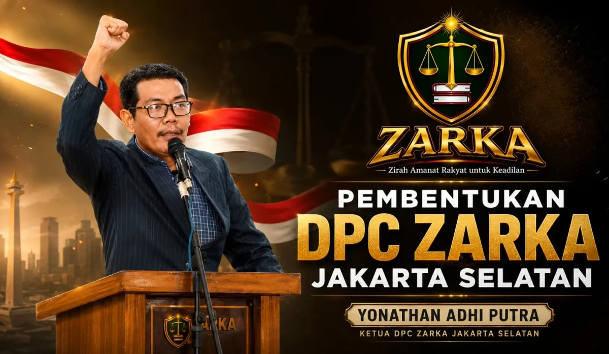 Ketua DPC Perkumpulan ZARKA Kota Administrasi Jakarta Selatan, Yonathan Adhi Putra.
