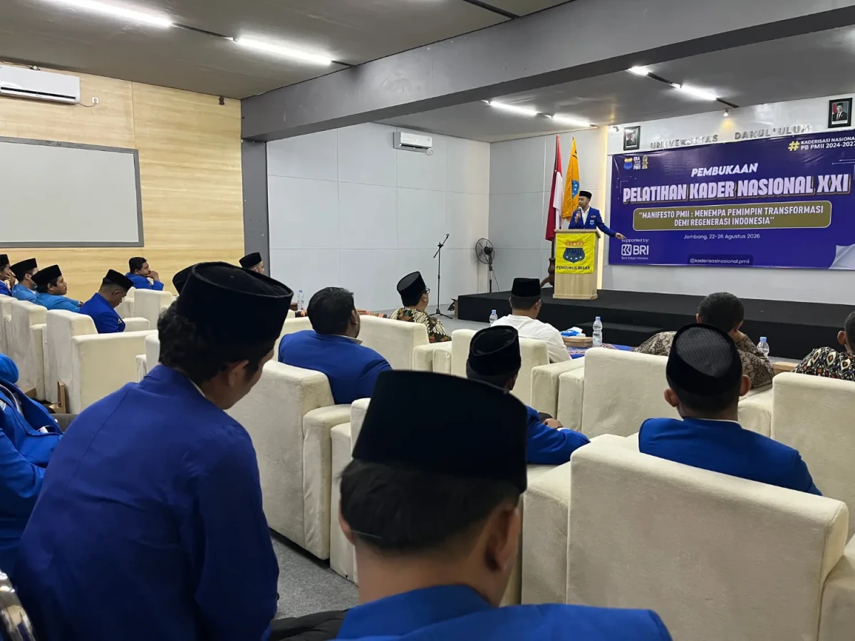 Pembukaan PKN XXI PMII di Universitas Darul Ulum Jombang, Sabtu (22/8/2026). (Foto:adn/koransatu)