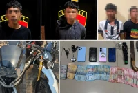Para pelaku begal beserta sejumlah barang bukti diamankan Polres Purwakarta 