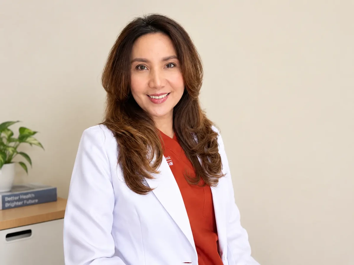 dr. Ineke Sunarjo, M.Biomed dalam sebuah sesi foto di klinik.
