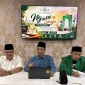 Ketua PCNU Kota Tangerang Selatan Abdullah Masud (berbaju biru) menyampaikan pandangannya dalam forum Ngopi Senja di Graha Aswaja PCNU Tangsel, Sabtu (5/9/). (Foto: Ist).