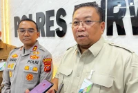 Ketua Dewan Pengawas BPJS Ketenagakerjaan Dedi Hardianto dengan Kapolres Purwakarta AKBP Febri Nurzam