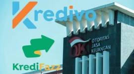 Logo PT Kredivo Finance Indonesia dan PT KreditFazz & Gedung OJK (Dok: Istimewa)