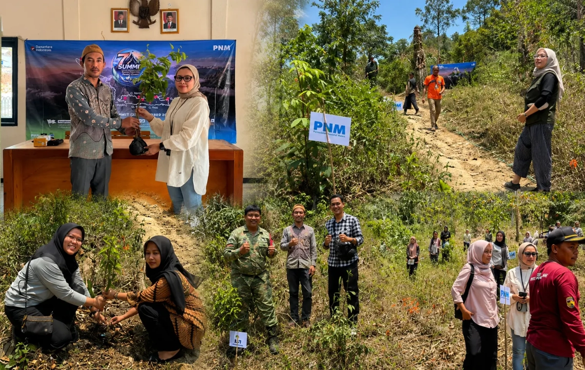 Kegiatan penanaman 500 bibit pohon beringin oleh PNM bersama Pemerintah Desa Pasanggrahan dan masyarakat dalam rangkaian 7 SUMMIT 2026 di Desa Pasanggrahan, Kecamatan Tegalwaru, Kabupaten Purwakarta, Kamis (22/10/2026).
