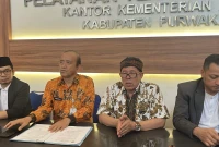 Kepala Kanwil KemenHAM Jabar Hasbullah Fudail didampingi Sekda Purwakarta, Sekretaris FKUB dan Kepala Kemenag Purwakarta l