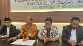 Kepala Kanwil KemenHAM Jabar Hasbullah Fudail didampingi Sekda Purwakarta, Sekretaris FKUB dan Kepala Kemenag Purwakarta l