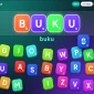 Tampilan game AlphaGrab di platform Yuk AI — anak menyusun huruf menjadi kata menggunakan gestur tangan di depan kamera.