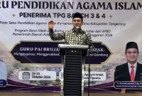 Kepala Kemenag Kabupaten Tangerang Achmad Jubaidi menghadiri Pembinaan Guru PAI Penerima TPG Batch 4.